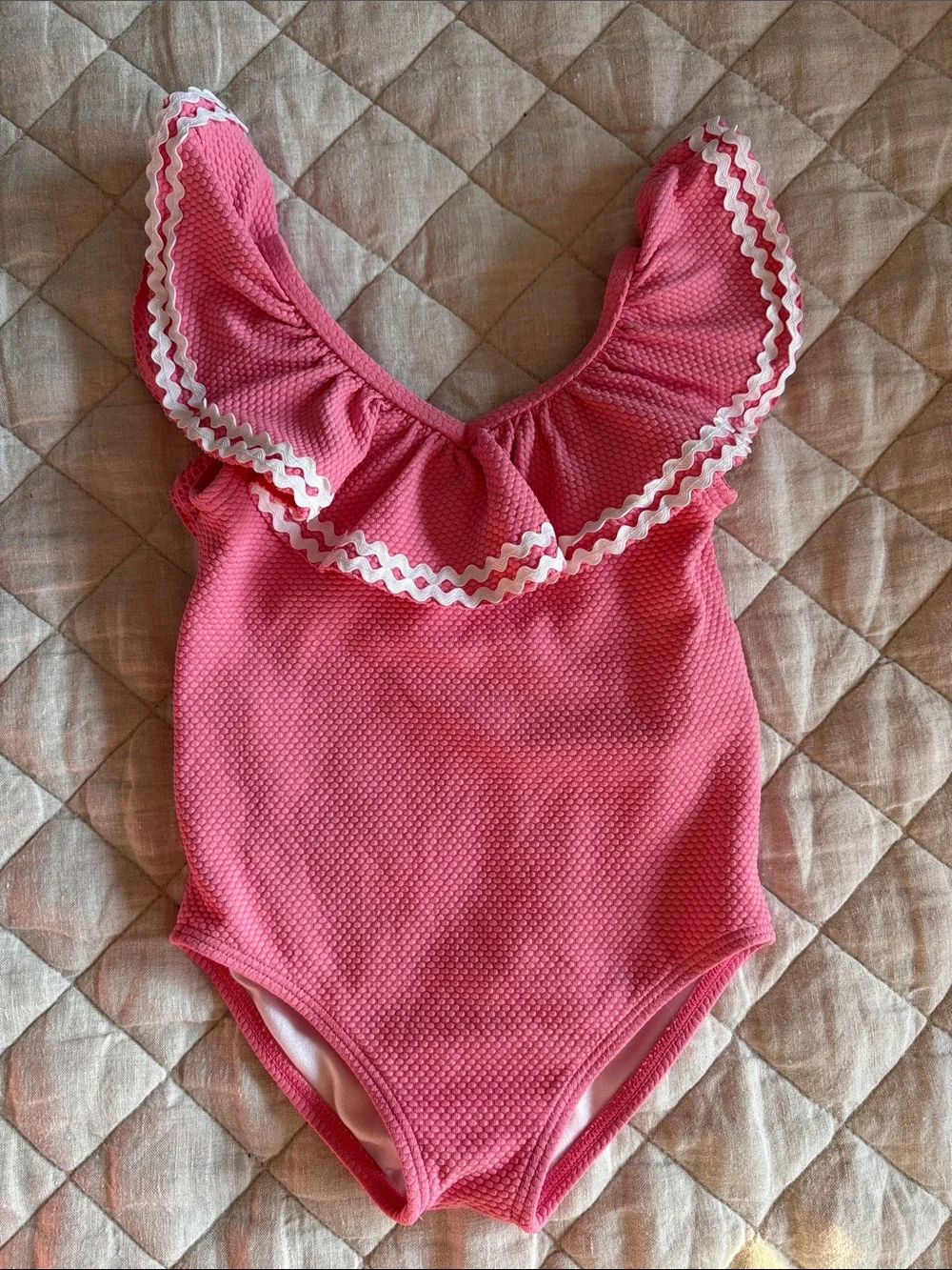 Janie and Jack Pink Ruffle One-Piece Swimsuit